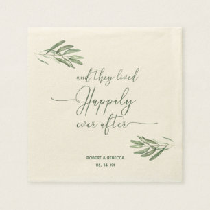 Olive Leaves Wedding Napkins