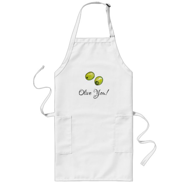 Olive Long Apron (Front)