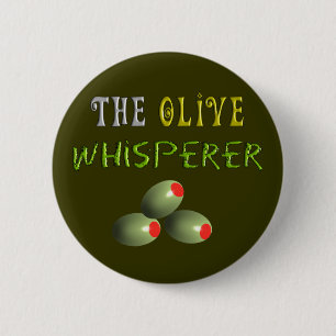 Olive Lovers Gifts "The Olive Whisperer" 6 Cm Round Badge