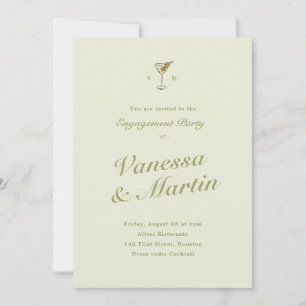 Olive Martini Classic Engagement Party Invitation