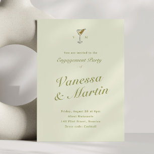 Olive Martini Classic Engagement Party Invitation