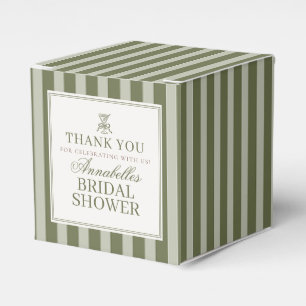 Olive Martini Old Money Striped Bridal Shower Favour Box