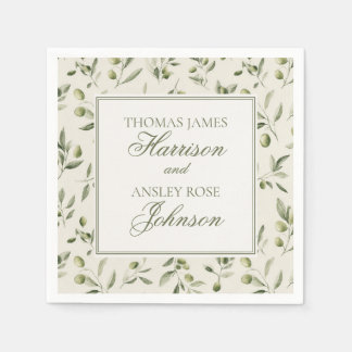 Olive Martini Tini Bit In Love Old Money Wedding Napkin