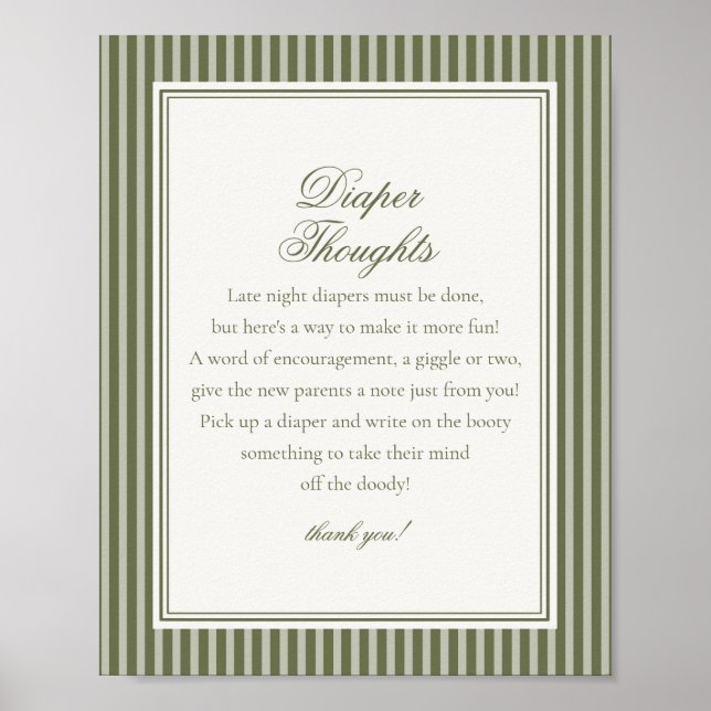 Olive Martini Tini Little One Diaper Thoughts Poster (Front)