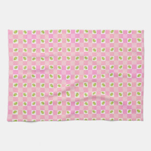 Olive Me Loves Olive You Retro Pink Olive Pattern Tea Towel