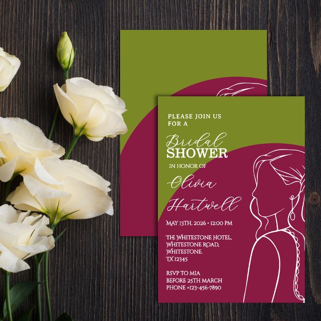 Olive & Merlot Bridal Shower Invitation (Creator Uploaded)