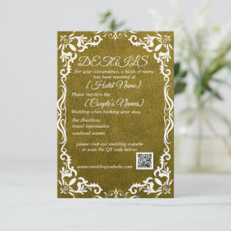 Olive Minimal Elegant Wedding Enclosure Card 