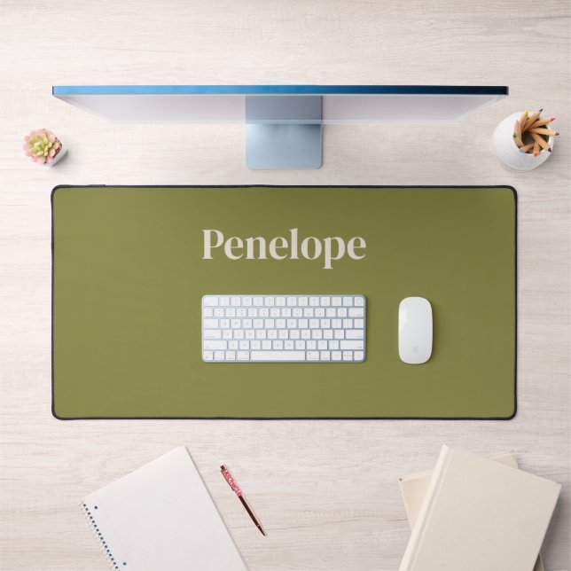 Olive Minimalist Personalised Desk Mat (Office 1)