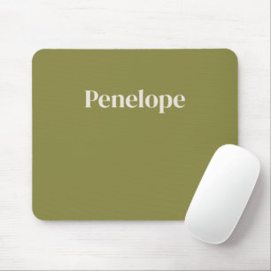Olive Minimalist Personalised Mouse Mat