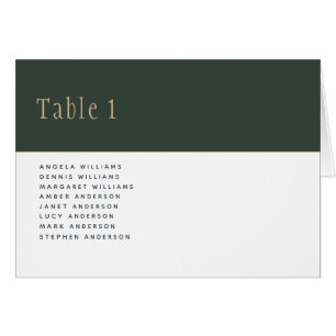 Olive Moss Green Gold Wedding TABLE Number Names
