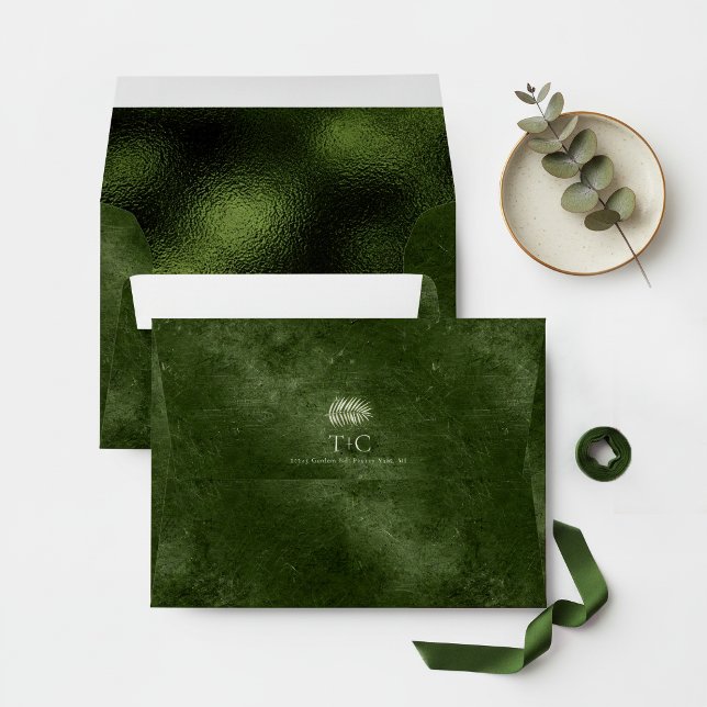 Olive Oasis Dark Metallic Pattern Slate ID1324 Envelope (Creator Uploaded)
