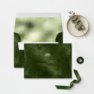 Olive Oasis Light Metallic Pattern Slate ID1324 Envelope