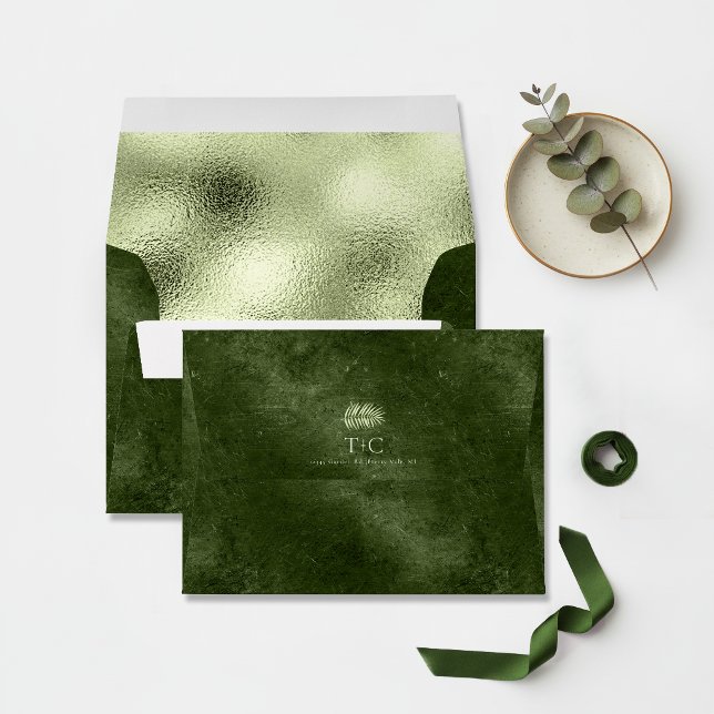 Olive Oasis Light Metallic Pattern Slate ID1324 Envelope (Creator Uploaded)