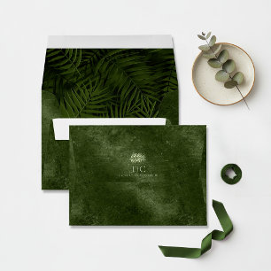 Olive Oasis Palm Leaf Pattern Slate ID1324 Envelope