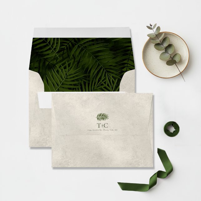 Olive Oasis Palm Leaf Pattern Stone ID1324 Envelope (Creator Uploaded)