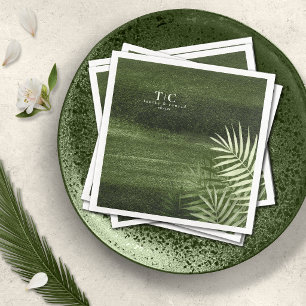 Olive Oasis Palm Leaves Wedding ID1324 Napkin