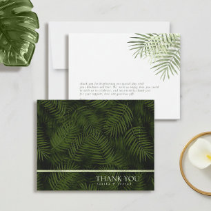 Olive Oasis Palms Pattern Thank You ID1324 Card