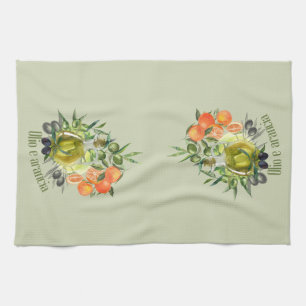 Olive oil and Orange: Tea Towel