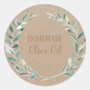 Olive Oil Bottle Rustic Vintage Wreath Craft Label