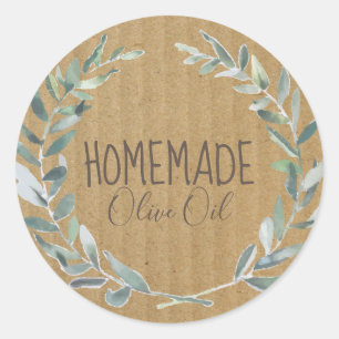 Olive Oil Bottle Rustic Vintage Wreath Craft Label