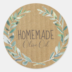 Olive Oil Bottle Rustic Vintage Wreath Craft Label