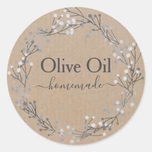 Olive Oil Bottle Rustic Vintage Wreath Craft Label