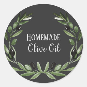 Olive Oil Bottle Rustic Watercolor Private Label