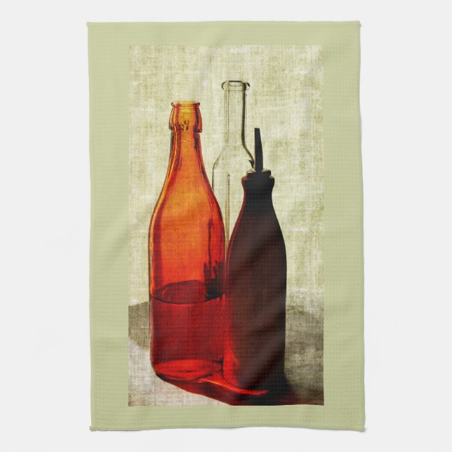 olive oil bottles kitchen towel (Vertical)