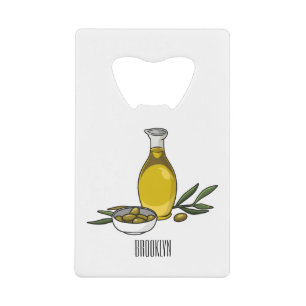 Olive oil cartoon illustration