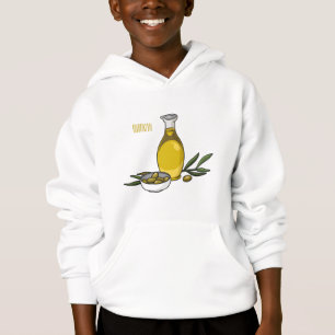 Olive oil cartoon illustration 