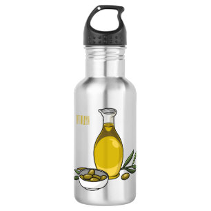 Olive oil cartoon illustration 532 ml water bottle
