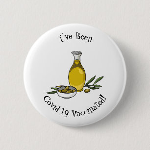 Olive oil cartoon illustration 6 cm round badge