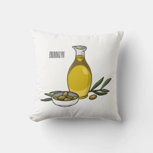Olive oil cartoon illustration  cushion