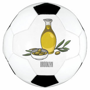 Olive oil cartoon illustration football