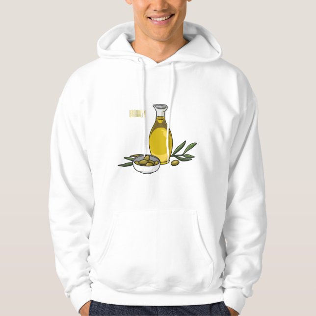 Olive oil cartoon illustration  hoodie (Front)