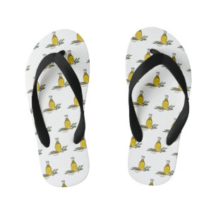 Olive oil cartoon illustration  kid's flip flops