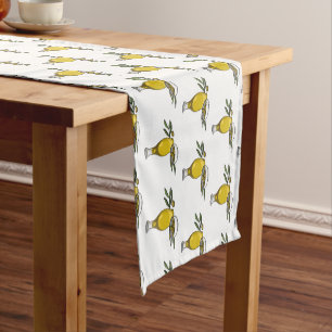 Olive oil cartoon illustration short table runner