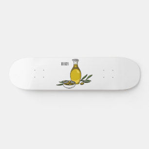 Olive oil cartoon illustration  skateboard