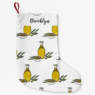 Olive oil cartoon illustration small christmas stocking