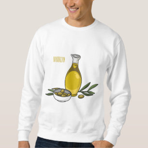 Olive oil cartoon illustration sweatshirt
