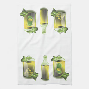 Olive Oil EVOO For Chefs Tea Towel
