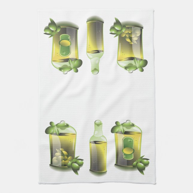 Olive Oil EVOO For Chefs Tea Towel (Vertical)