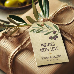 Olive Oil Infused with Love Rustic Wedding Favour Gift Tags