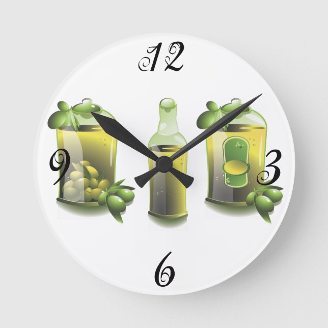 Olive Oil Kitchen Wall Clock (Front)