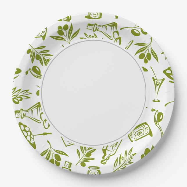 Olive Oil  Paper Plate (Front)