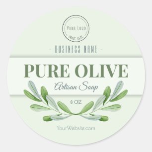 Olive oil soap label Green product label sticker