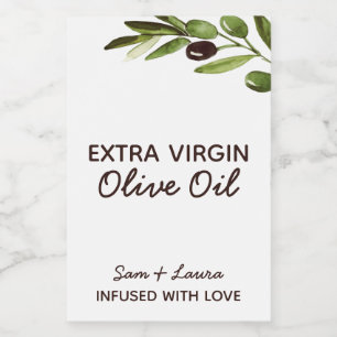 Olive Oil Wedding Favour Label Modern Rustic