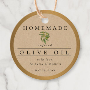 Olive Oil Wedding Favour Tags