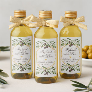Olive Oil Wedding Favours Infused with Love Foliag Wine Label