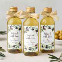 Olive Oil Wedding Favours Infused with Love Foliag